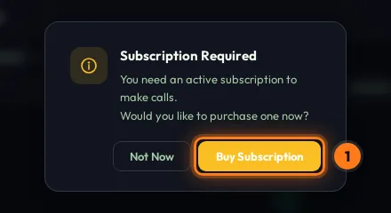 Subscription Required dialog