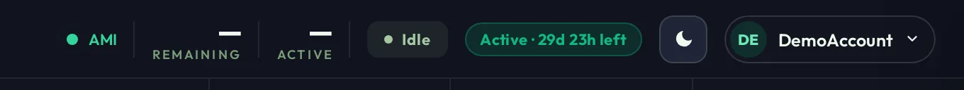 Status bar showing Active · 29d 23h left